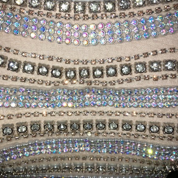 Alyce Blush and Gold Prom or Bridesmaid Dresses, Strapless Aline Flowy chiffon - Picture 4 of 13